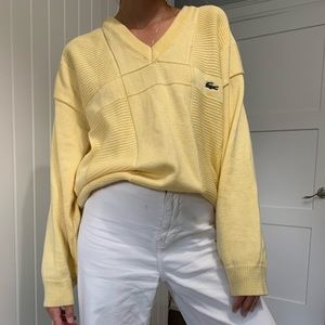 Yellow knit Lacoste sweater